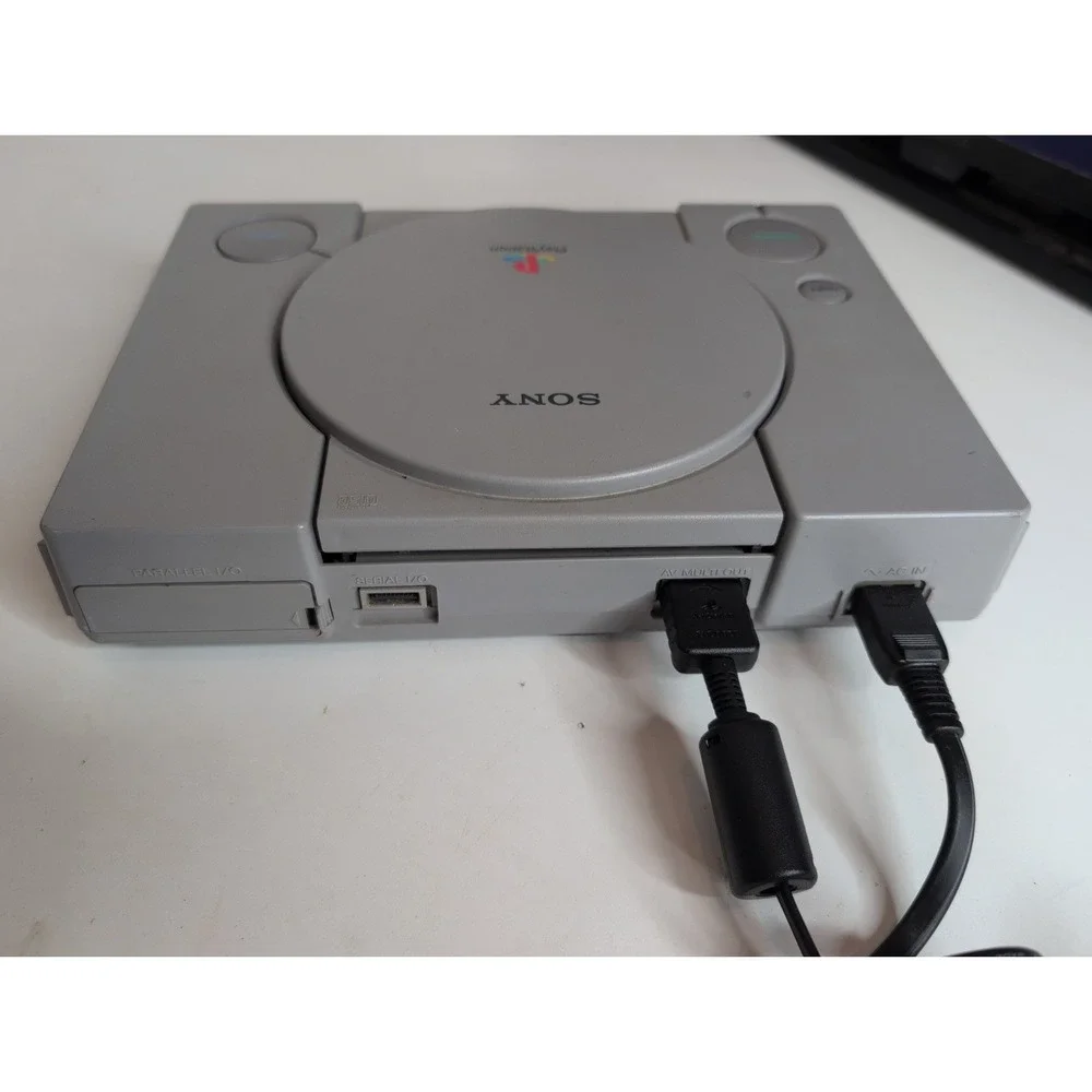 Sony PlayStation PS1 SCPH-7501 Gray Console Tested Working + 2 Controllers Games